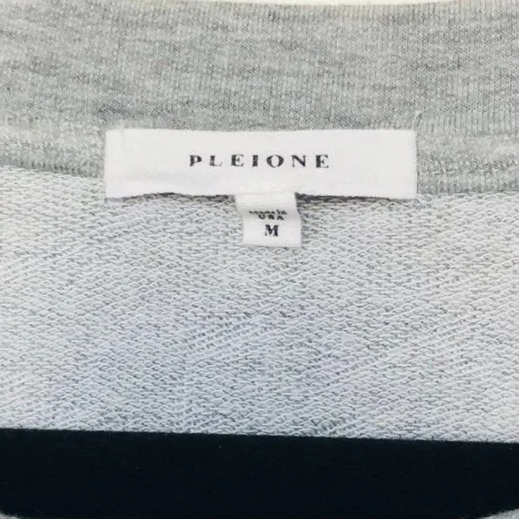 Sold Anthropologie Pleione French Terry Gray Tiered Ruffle Sweater- Size Medium - Picture 8 of 10